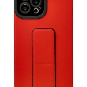 iPhone 12 Pro Max Kılıf Mega Standlı Silikon - Kırmızı-(5796)