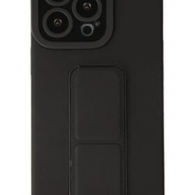 iPhone 13 Pro Max Kılıf Mega Standlı Silikon - Siyah-(5796)