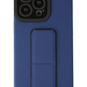 iPhone 13 Pro Max Kılıf Mega Standlı Silikon - Mavi-(5796)