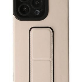 iPhone 13 Pro Max Kılıf Mega Standlı Silikon - Gold-(5796)