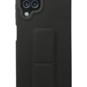 Samsung Galaxy A22 Kılıf Mega Standlı Silikon - Siyah-(5796)