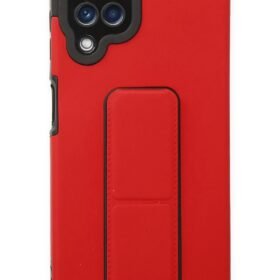Samsung Galaxy A22 Kılıf Mega Standlı Silikon - Kırmızı-(5796)