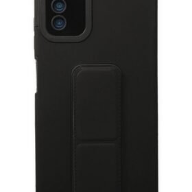 Samsung Galaxy A03S Kılıf Mega Standlı Silikon - Siyah-(5796)
