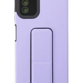 Samsung Galaxy A03S Kılıf Mega Standlı Silikon - Lila-(5796)