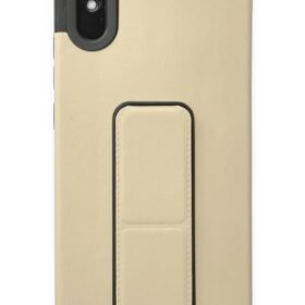 Xiaomi Redmi 9A Kılıf Mega Standlı Silikon - Gold-(5796)