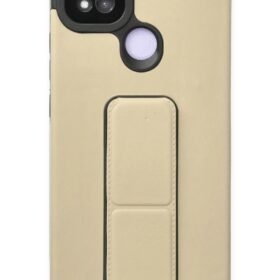 Xiaomi Redmi 9C Kılıf Mega Standlı Silikon - Gold-(5796)