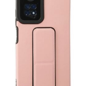 Xiaomi Redmi Note 11 Kılıf Mega Standlı Silikon - Pudra-(5796)