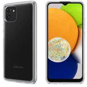 Samsung Galaxy A03 Kılıf Lüx Şeffaf Silikon-(5796)
