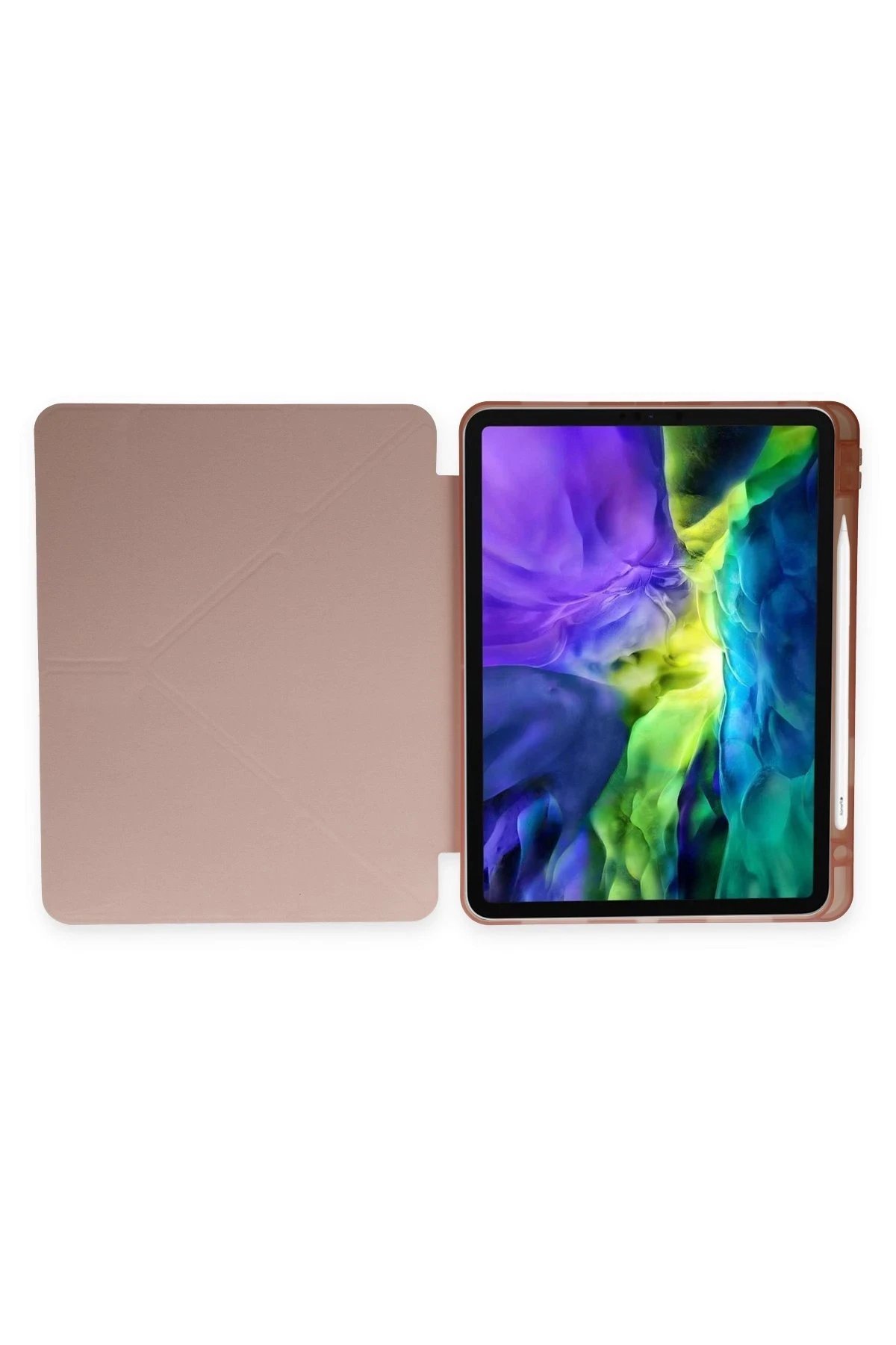 iPad Air 4 10.9 Kılıf Kalemlikli Mars Tablet Kılıfı - Rose Gold-(5796) - Görsel 4