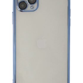 iPhone 11 Pro Kılıf Lensli Silikon - Açık Mavi-(5796)