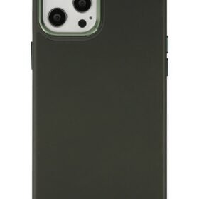 iPhone 12 Pro Max Kılıf Asya Deri Silikon - Koyu Yeşil-(5796)