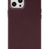 iPhone 12 Pro Max Kılıf Asya Deri Silikon - Mürdüm-(5796)