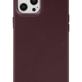 iPhone 12 Pro Max Kılıf Asya Deri Silikon - Mürdüm-(5796)