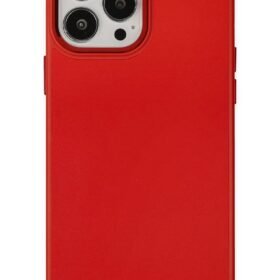 iPhone 13 Pro Kılıf Asya Deri Silikon - Kırmızı-(5796)