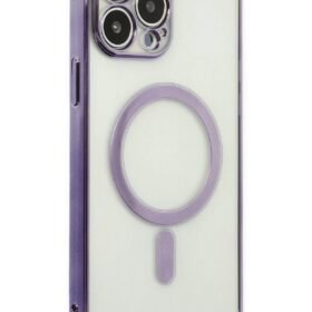 iPhone 14 Pro Kılıf Magneticsafe Lazer Silikon - Mor-(5796)