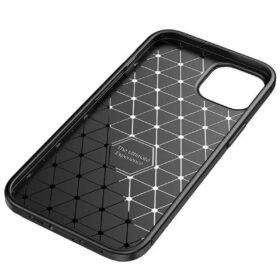 iPhone 14 Kılıf Auto Focus Karbon Kapak - Siyah-(5796)