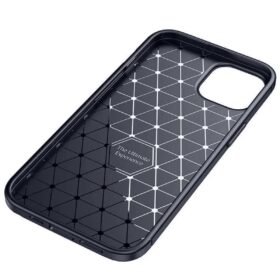 iPhone 14 Kılıf Auto Focus Karbon Kapak - Lacivert-(5796)