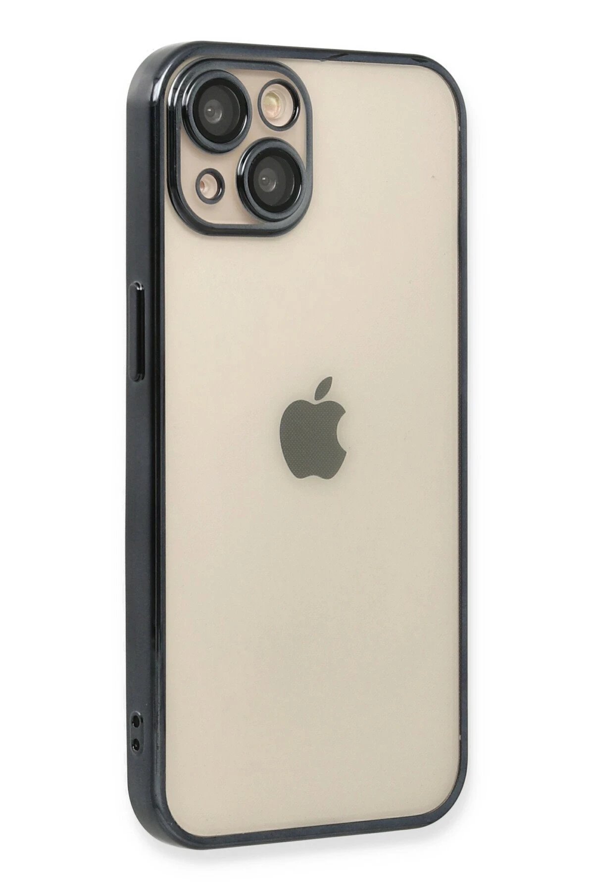 iPhone 14 Kılıf Lensli Silikon - Siyah-(5796) - Görsel 2
