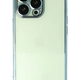 iPhone 14 Pro Kılıf Lensli Silikon - Açık Mavi-(5796)