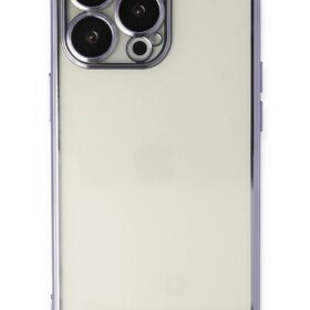 iPhone 14 Pro Max Kılıf Lensli Silikon - Mor-(5796)