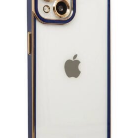 iPhone 14 Plus Kılıf Liva Lens Silikon - Mavi-(5796)