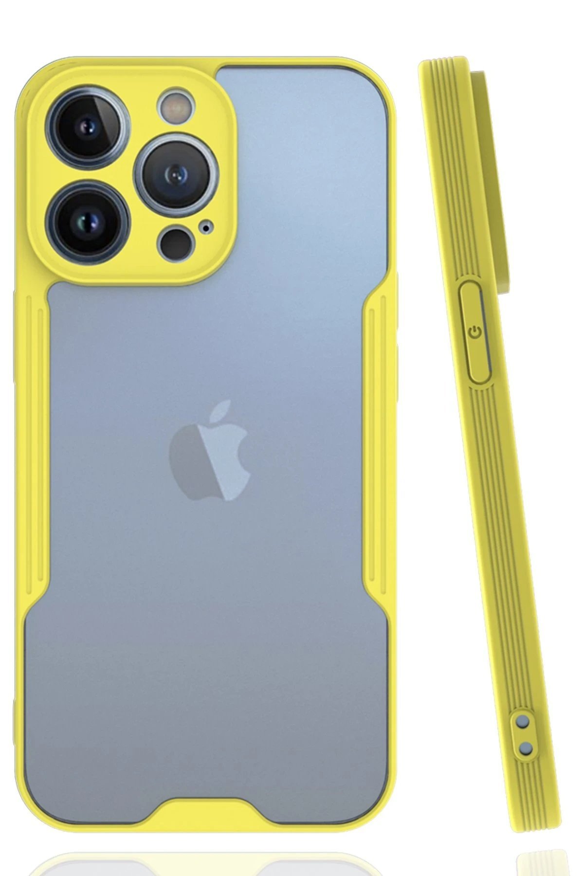 iPhone 14 Pro Kılıf Platin Silikon - Sarı-(5796)