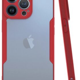 iPhone 14 Pro Kılıf Platin Silikon - Kırmızı-(5796)