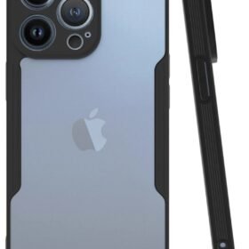 iPhone 14 Pro Max Kılıf Platin Silikon - Siyah-(5796)