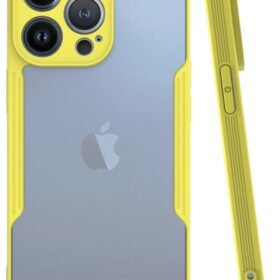 iPhone 14 Pro Max Kılıf Platin Silikon - Sarı-(5796)