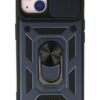 iPhone 14 Kılıf Pars Lens Yüzüklü Silikon - Lacivert-(5796)