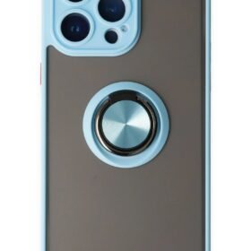 iPhone 14 Pro Kılıf Montreal Yüzüklü Silikon Kapak - Buz Mavi-(5796)