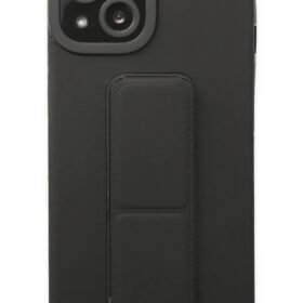 iPhone 14 Plus Kılıf Mega Standlı Silikon - Siyah-(5796)