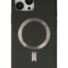 iPhone 13 Pro Max Kılıf Coco Deri Magneticsafe Silikon - Siyah-(5796)