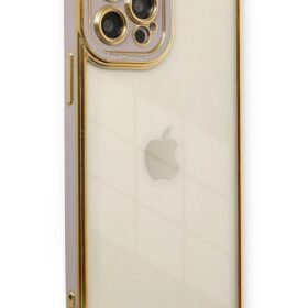 iPhone 12 Pro Max Kılıf Liva Lens Silikon - Lila-(5796)