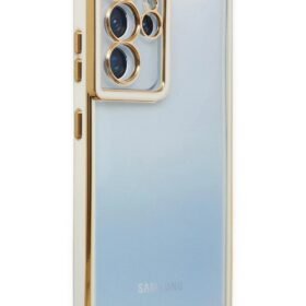 Samsung Galaxy S21 Ultra Kılıf Liva Lens Silikon - Beyaz-(5796)