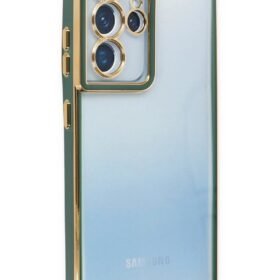Samsung Galaxy S21 Ultra Kılıf Liva Lens Silikon - Yeşil-(5796)