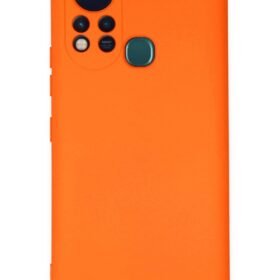 İnfinix Hot 11s Kılıf Nano içi Kadife Silikon - Turuncu-(5796)