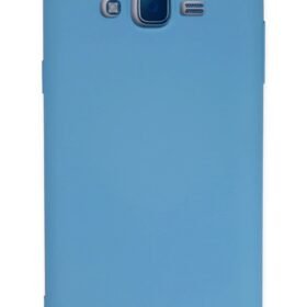 Samsung Galaxy J7 Kılıf Nano içi Kadife Silikon - Mavi-(5796)