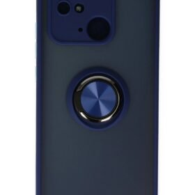 Xiaomi Poco C40 Kılıf Montreal Yüzüklü Silikon Kapak - Lacivert-(5796)