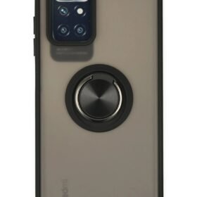 Xiaomi Redmi 10 2022 Kılıf Montreal Yüzüklü Silikon Kapak - Siyah-(5796)