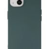 iPhone 14 Kılıf Nano içi Kadife Silikon - Koyu Yeşil-(5796)