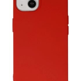 iPhone 14 Plus Kılıf Nano içi Kadife Silikon - Kırmızı-(5796)
