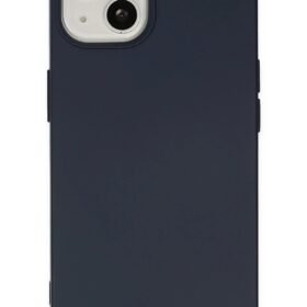 iPhone 14 Plus Kılıf Nano içi Kadife Silikon - Lacivert-(5796)