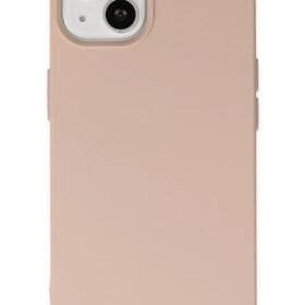 iPhone 14 Plus Kılıf Nano içi Kadife Silikon - Pudra-(5796)