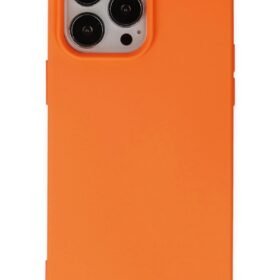 iPhone 14 Pro Kılıf Nano içi Kadife Silikon - Turuncu-(5796)