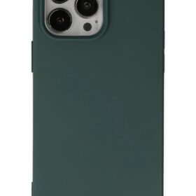 iPhone 14 Pro Max Kılıf Nano içi Kadife Silikon - Koyu Yeşil-(5796)
