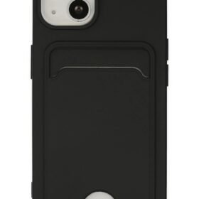 iPhone 14 Plus Kılıf Kelvin Kartvizitli Silikon - Siyah-(5796)