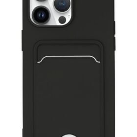 iPhone 14 Pro Kılıf Kelvin Kartvizitli Silikon - Siyah-(5796)