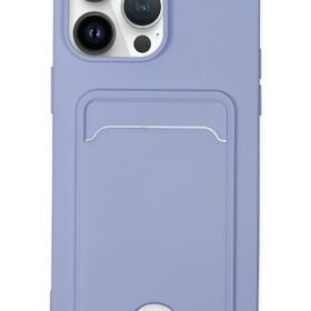 iPhone 14 Pro Kılıf Kelvin Kartvizitli Silikon - Lila-(5796)