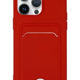 iPhone 14 Pro Kılıf Kelvin Kartvizitli Silikon - Kırmızı-(5796)